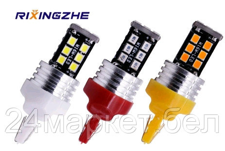 Набор LED ламп. Светодиодный сигнал поворота RXZ, 2 шт Лампа LED T20 7440, желтый свет + Лампа LED СТОП сигнала  T20 7443  - 2 шт, цвет красный,  набор