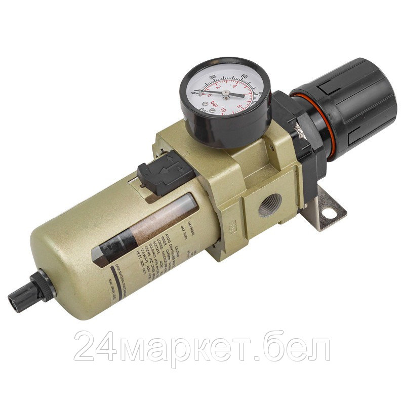 Фильтр-регулятор с индикатором давления для пневмосистем 3/8''(10Мк, 4000 л/мин, 0-10bar,раб. температура 5°-60°) FORCEKRAFT FK-AW4000-03