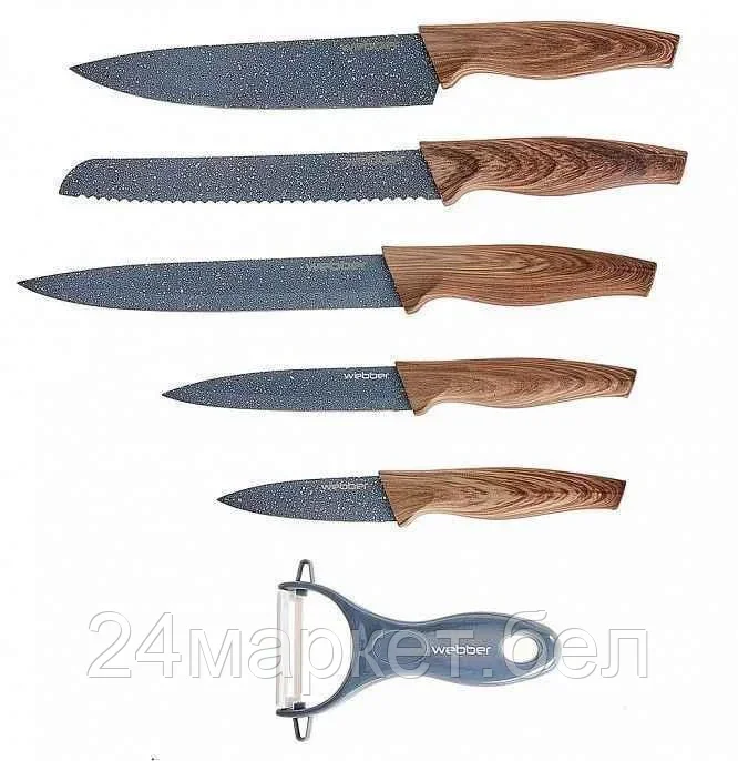 BE-2263N Набор ножей 5 пр.+овощечистка WEBBER