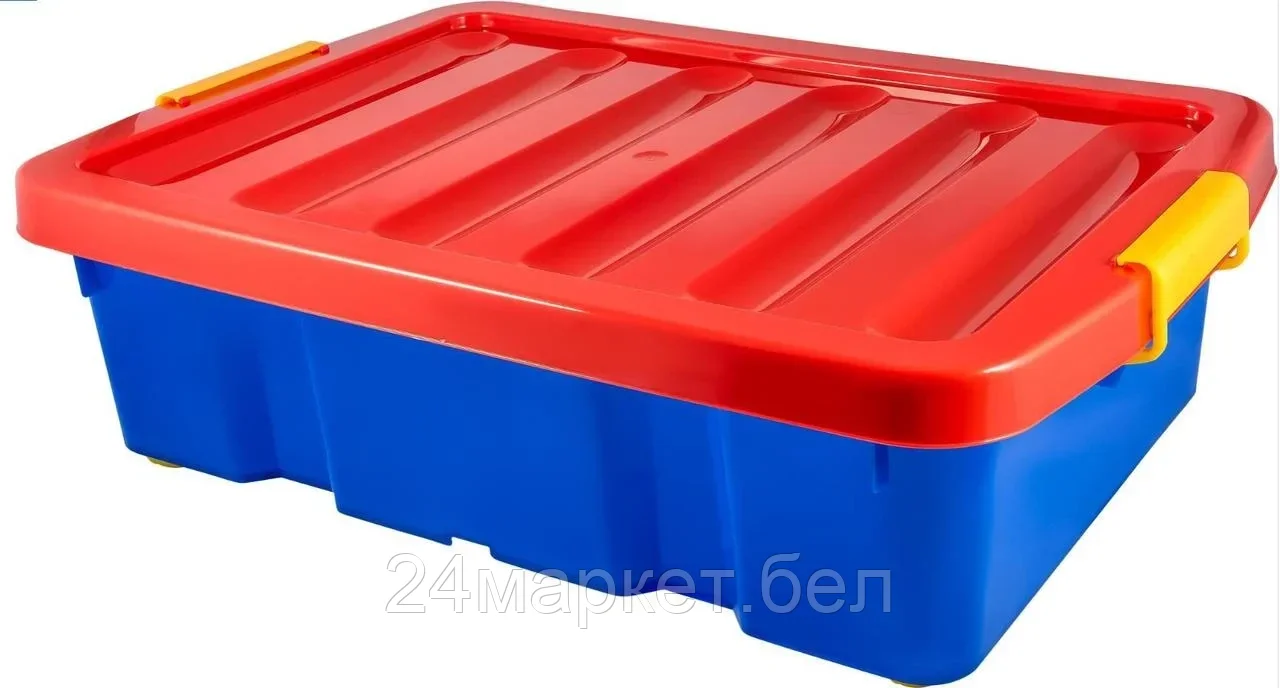 PT9934СИН-9 на колесах синий Ящик для игрушек PLAST TEAM
