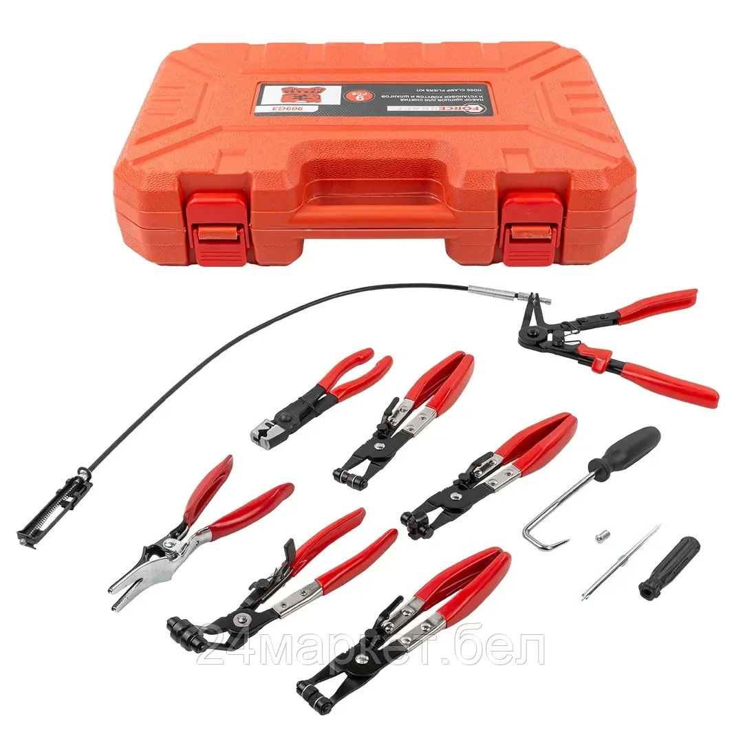 Щипцы для снятия и установки хомутов и шлангов, набор 9пр. FORCEKRAFT FK-909G3