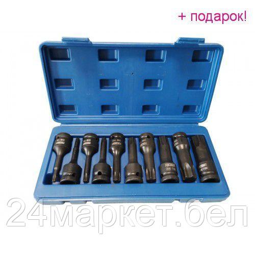 ForceKraft Набор головок-бит TORX ударных 10пр.,1/2"(T30, T40, T45, T50, T55, T60, T70, T80, T90, T100), в кейсе FORCEKRAFT FK-41013MPB