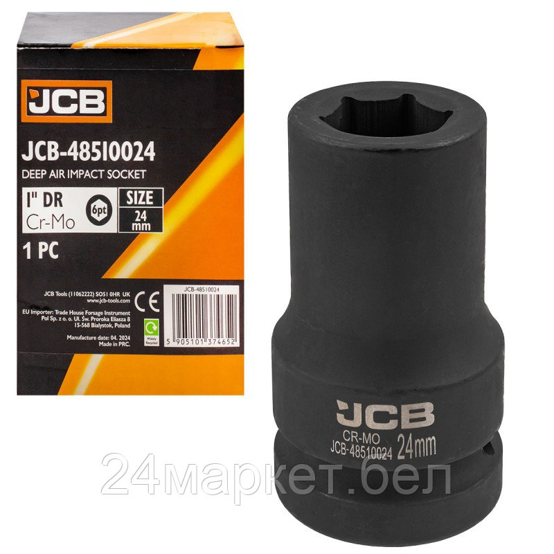 JCB-48510024 JCB Головка ударная глубокая 1", 24мм (6гр.)