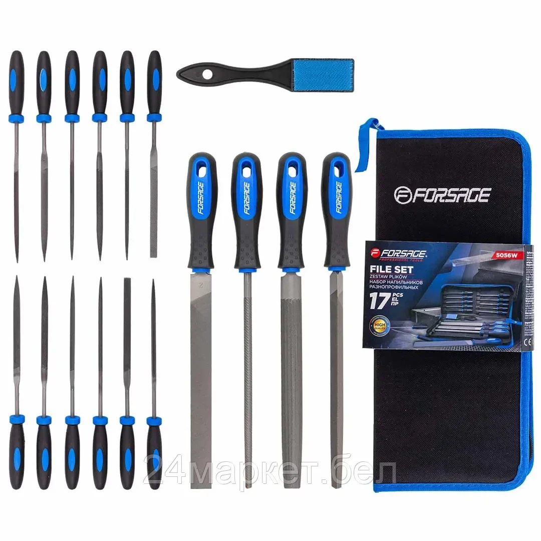 F-5056W Forsage Набор напильников разнопрофильных, 17шт