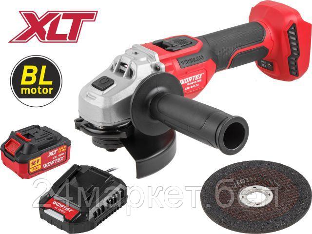 Аккум. углошлифмашина WORTEX CAG 1812-2 E в кор. XLT SET БЕСЩЕТ., 18 В, 125 мм, 3000-8500 об/мин (бесщ. мотор, рег. об. 3000-8500 об/мин, Anti-Kickback, Drop-Stop, 125х22,2 мм) 1334917