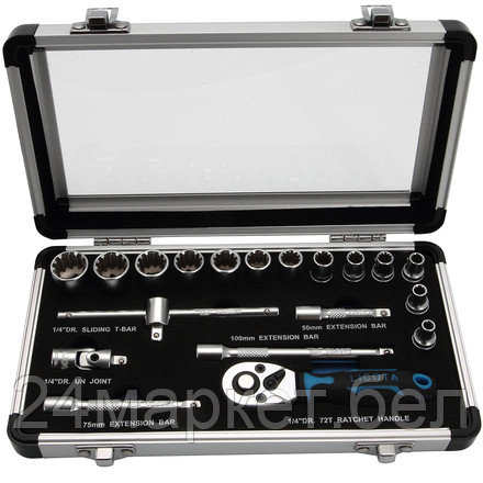 Licota ALM-3001 Набор головок 1/4" 19 пр spline