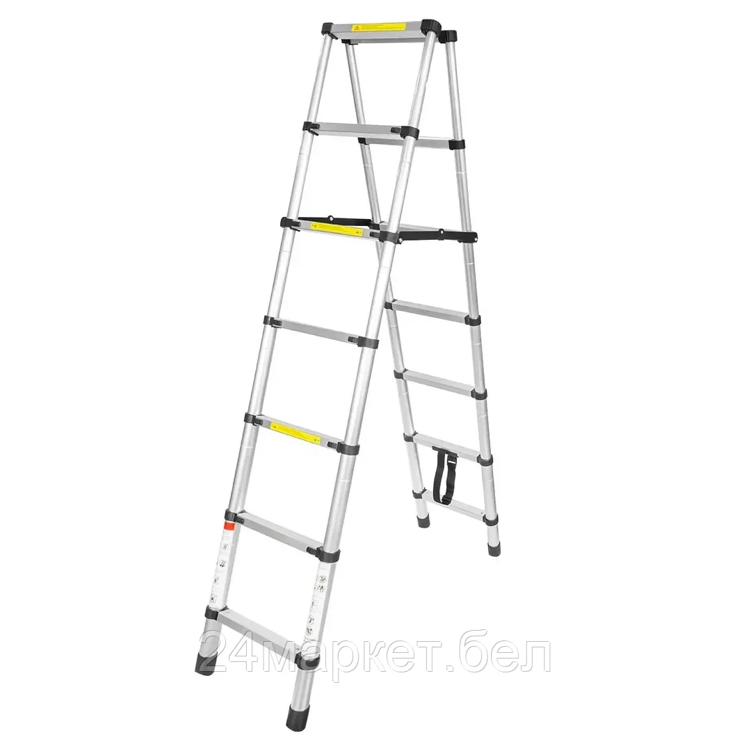 Лестница телескопическая двухсекционная 2м FORCEKRAFT BL-TA200