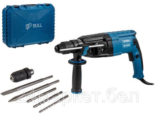 Перфоратор BULL BH 2802 в чем. (850 Вт, 3.2 Дж, 4 реж., патрон SDS-plus, БЗП в комплекте, вес 3.4 кг)