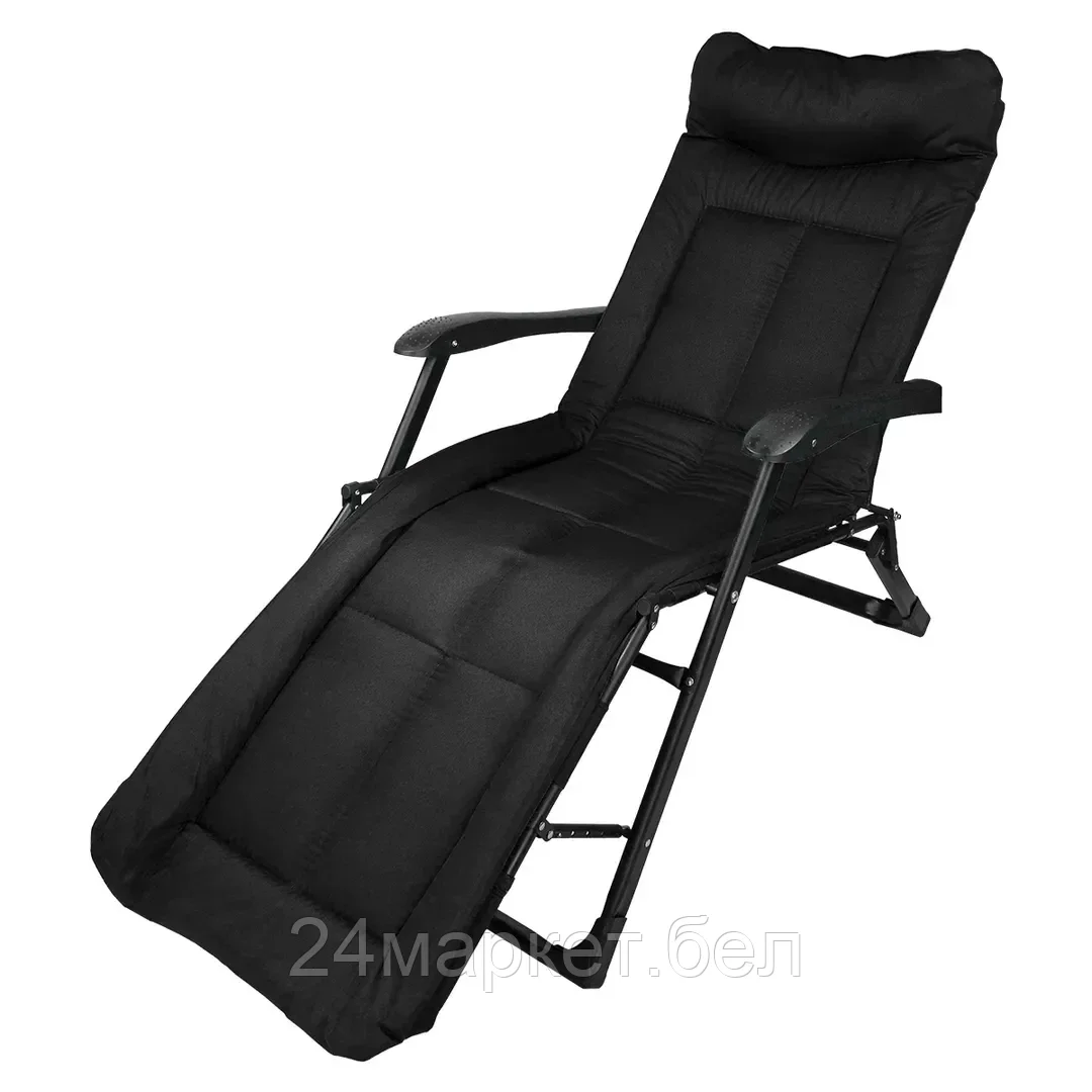 ISMA-FG-HY-8000BK Шезлонг складной (черный)(1780х670х300мм, макс. нагрузка 200кг) ISMA
