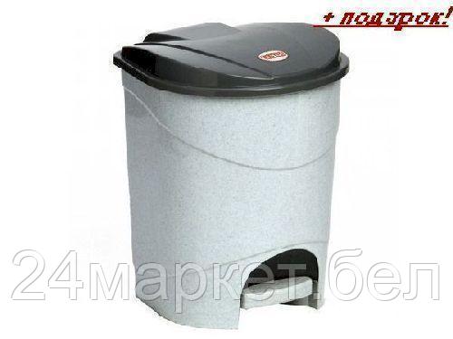 IDEA Россия Контейнер для мусора с педалью 11л (мраморный) (IDEA)