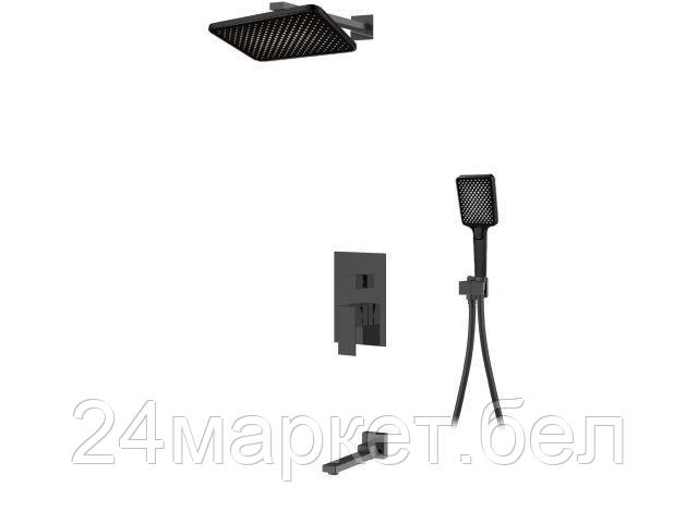 Душевая система (Lt) D35, серия Lily черный, a-five (Встраиваемый, Короткий излив, длина 239 мм.) A5-1256