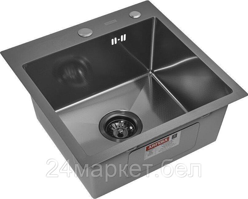 Кухонная мойка ARFEKA ECO AR 450*450 BLACK PVD NANO DECOR (настольная)
