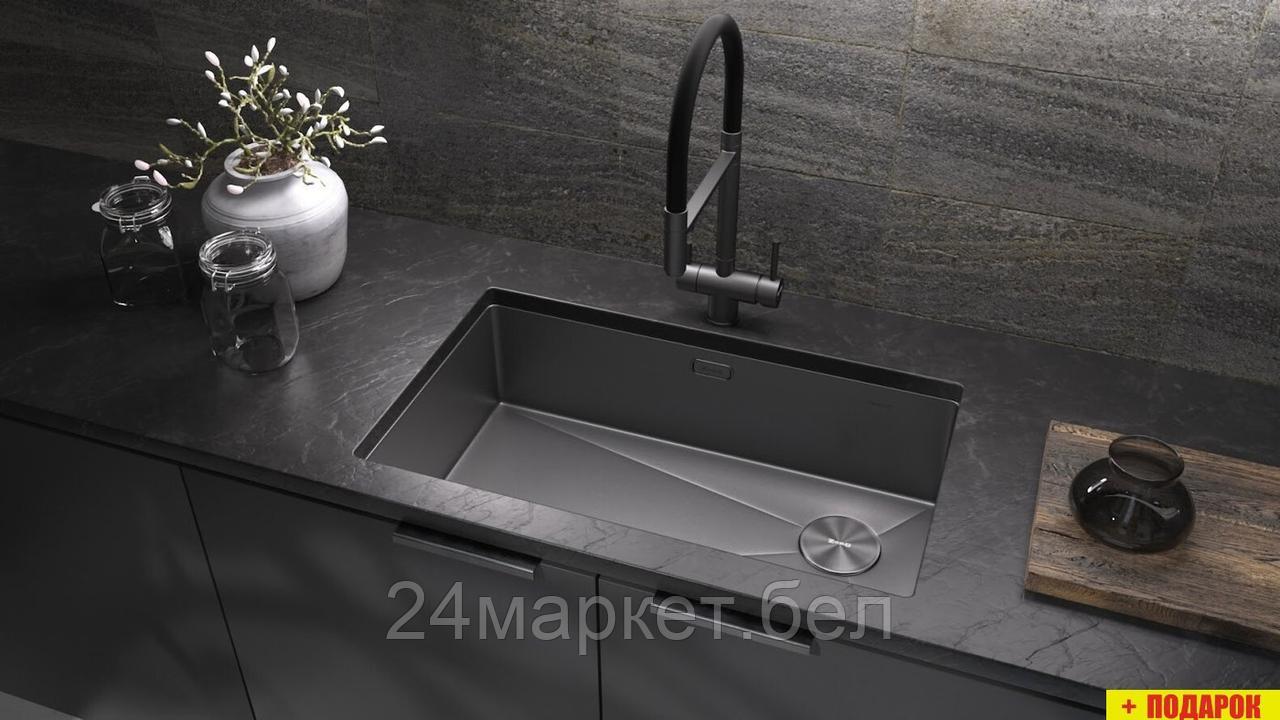 Кухонная мойка ZorG Zerox 74 U / IF Side SF Zurinox PVD Gunblack