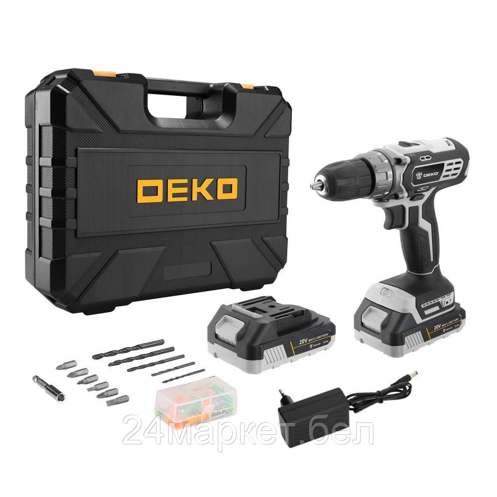 Дрель-шуруповерт аккумуляторная DEKO DKCD20 Black Edition SET 3 063-4050