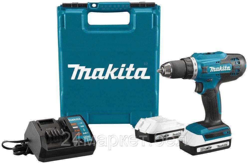Дрель-шуруповерт Makita DF488D004 (с 2-мя АКБ, кейс)