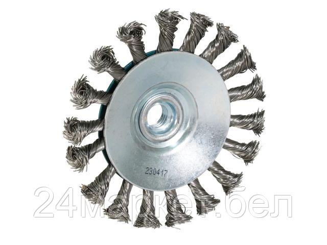 Щетка д/шлиф.маш. проволочная дисковая 115 мм MAKITA (для УШМ, d115 мм, толщ. проволоки 0.5 мм, толстые пучки, нерж.) D-77584