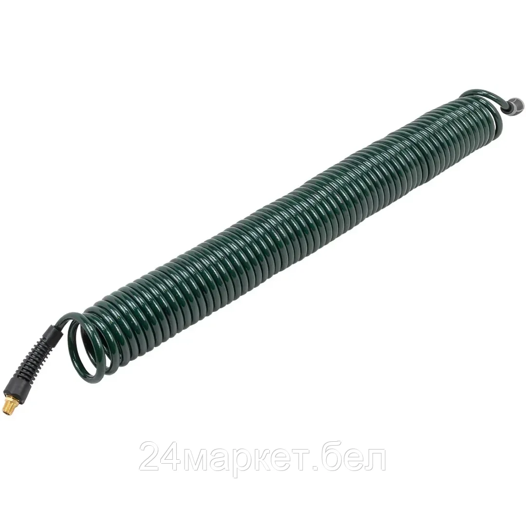 RF-AHC-48C RockFORCE Шланг витой полиуретановый 6.5мм х 10мм х 15м с резьбовыми наконечниками 1/4" (max давление 15бар, раб. t от -20 до +60°С)