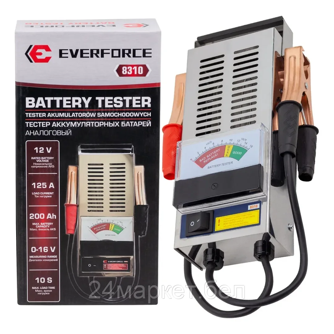 EF-8310 Тестер аккумуляторных батарей аналоговый 12V, 125A, 200Ah EVERFORCE