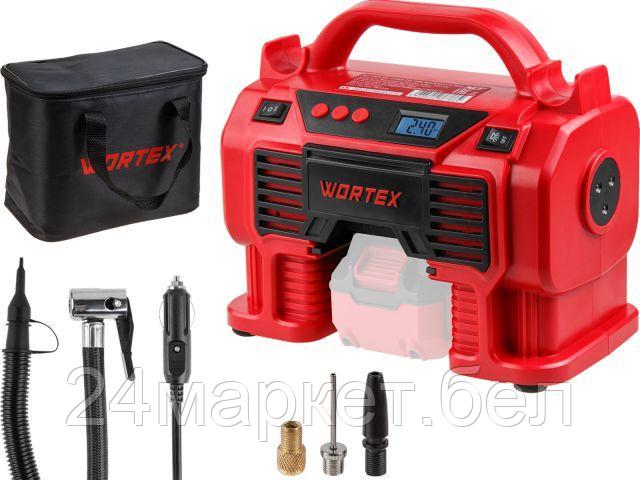 Аккум. компрессор WORTEX CTI 1810 в кор. ALL1 XLT SOLO 18 В, 11 бар, 9/360 л/мин (160 PSI / 1100 кПа, цифровой манометр, 790 мм шланг, подсветка) 1325766