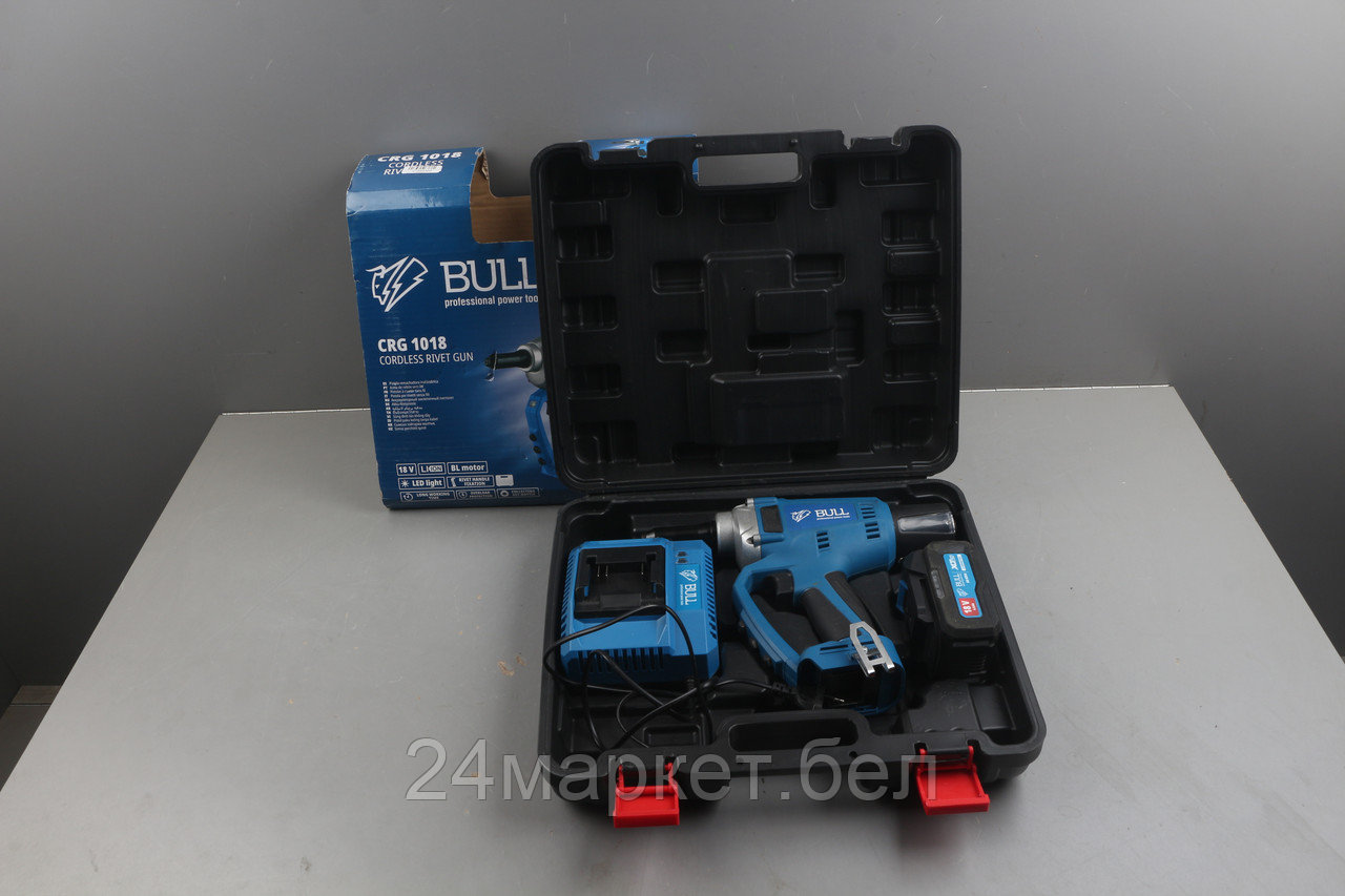 Аккум. заклепочный пистолет BULL CRG 1018 в чем. XLTpro, БЕСЩЕТ., 25 мм, 10000 Н, 1х4 А*ч уцененны