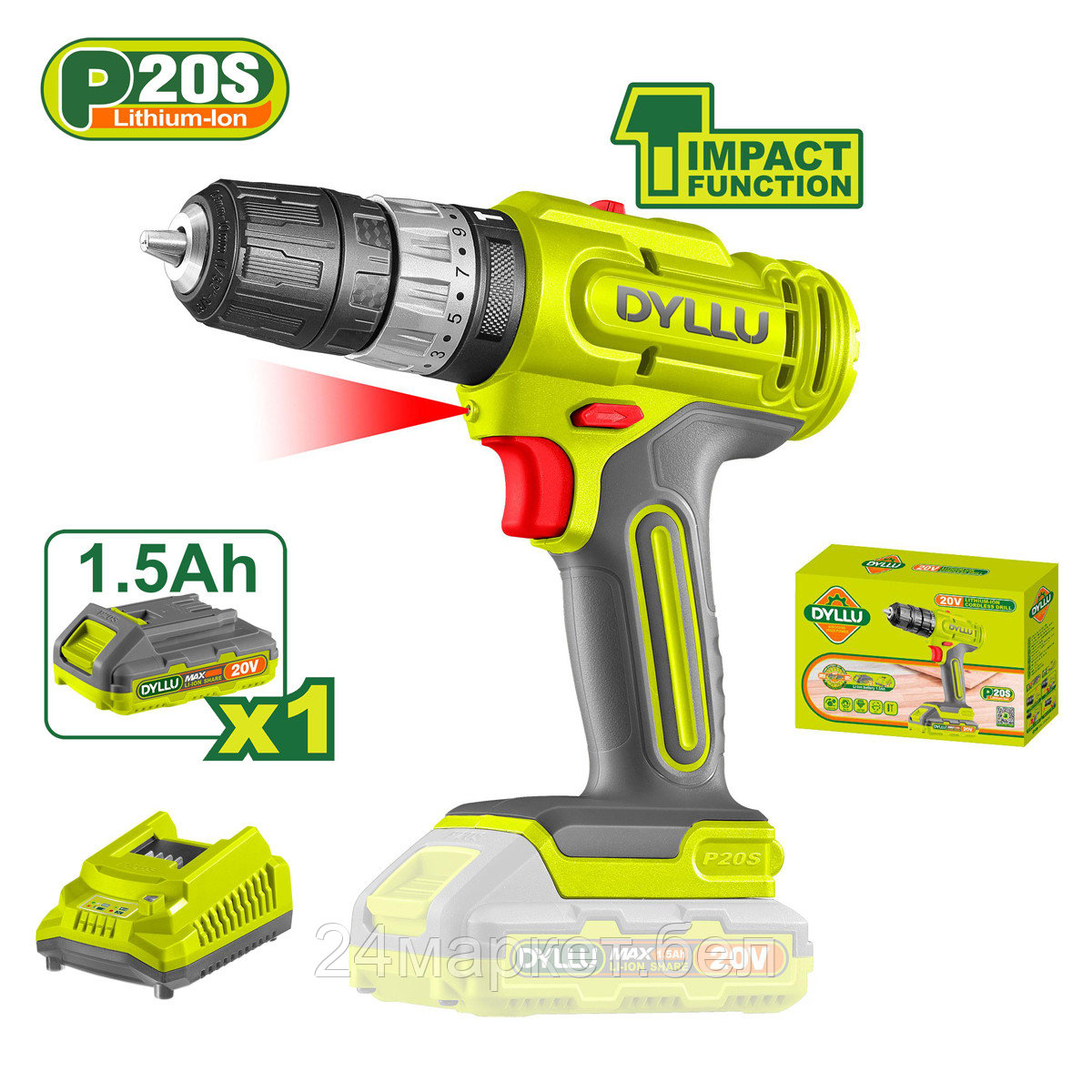 Ударная дрель-шуруповерт Dyllu DTCDP521 (с 1-им АКБ)