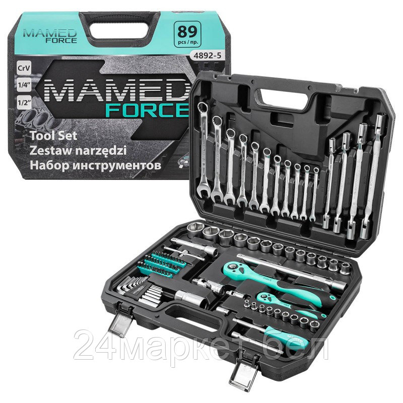 Набор инструментов PROFI 89пр. 1/",1/2"(6гр)(4-32мм) MAMEDFORCE MF-4892-5