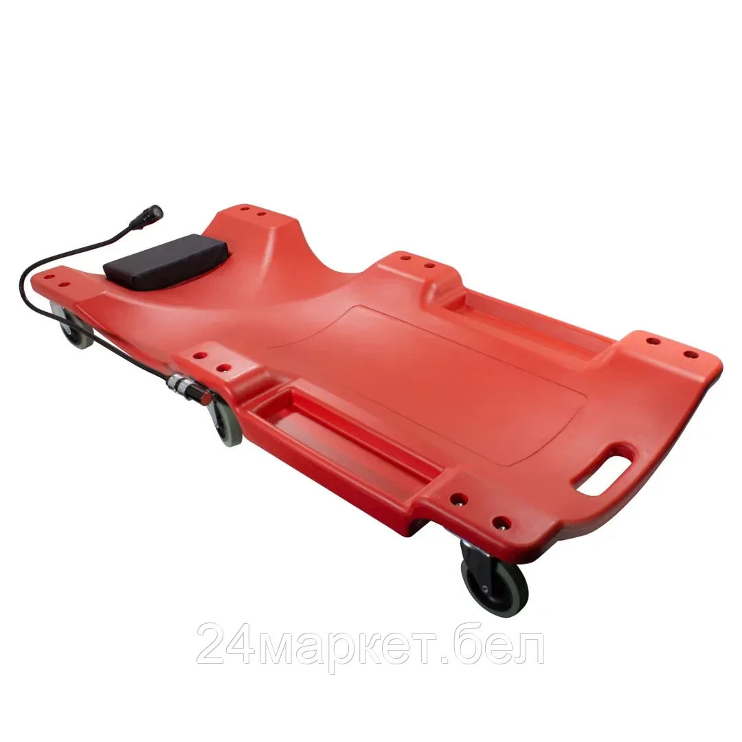 FORSAGE Лежак для автослесаря пластиковый на 6-ти колесах с фонарем на гибком удлинителе 40" (1050х490х95мм) Forsage F-TRH6802-1