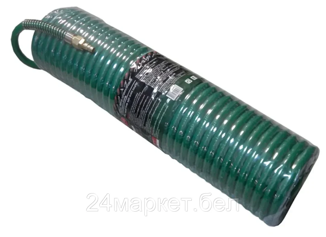 Rock FORCE Шланг витой полиуретановый 12мм х 18мм х 20м с резьбовыми наконечниками наруж. резьба 1/2" (латунь, максимальное давление - 15bar, рабочая температура Rock FORCE RF-1812-20M