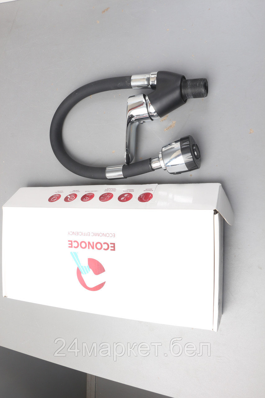 Смеситель для кухни D35-A, серия 290 черный, ECONOCE уцененный (0652908204) (Гибкий двухрежимный излив) EC0291BL-у