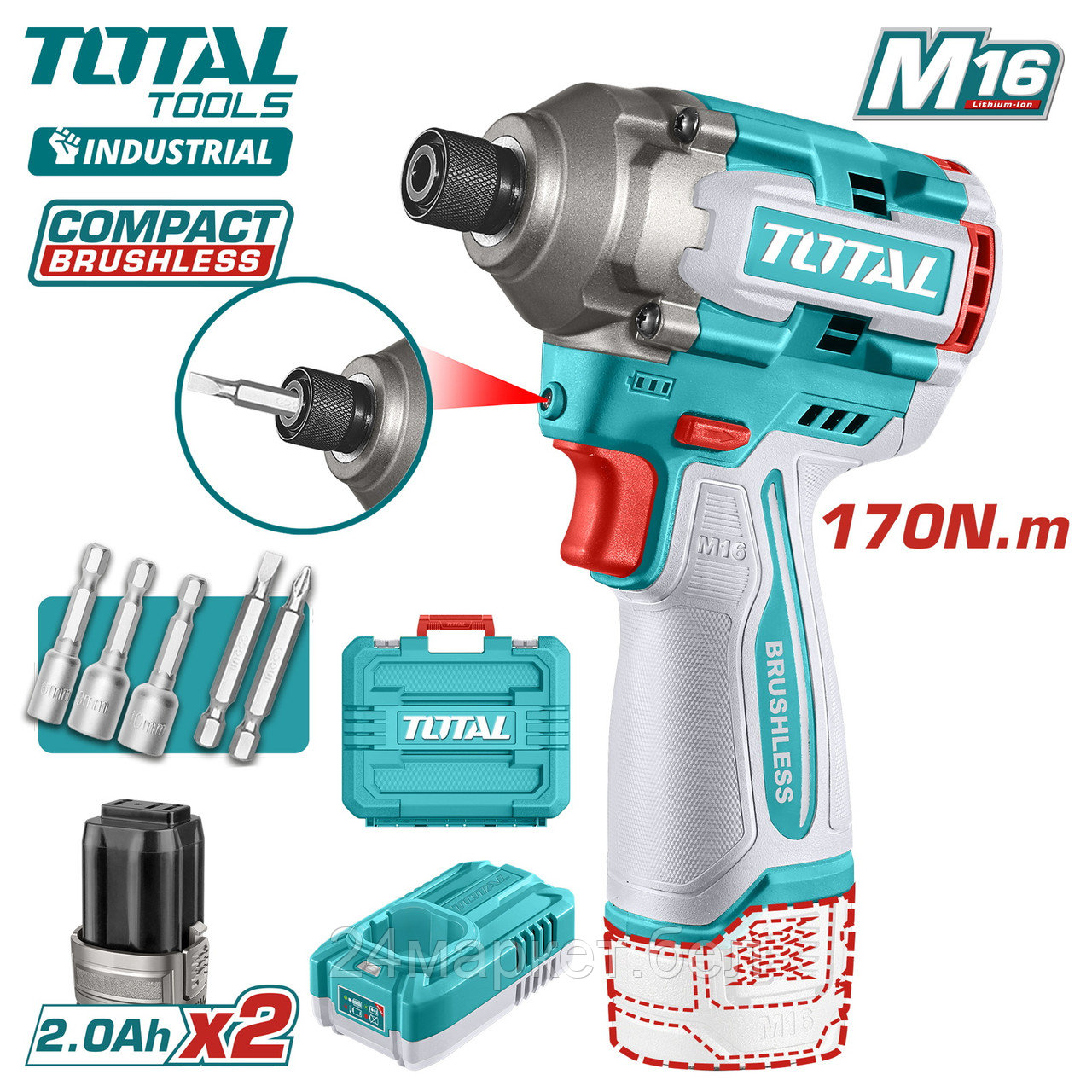 Винтоверт Total TIRLI16178 (с 2-мя АКБ, кейс)