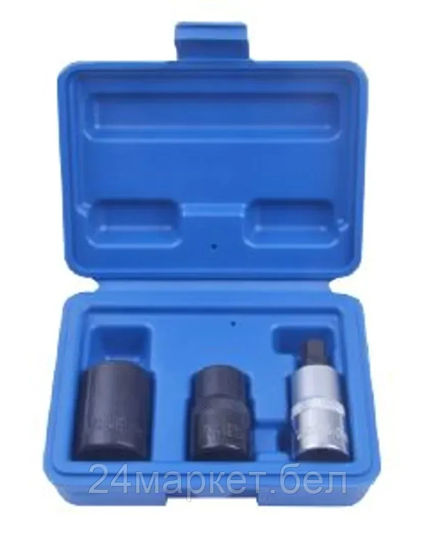 Набор головок для обслуживания тормозной системы автомобиля  1/2" 3пр.(14мм, 19мм - 5гр., М10 - 5гр.), в кейсе Rock FORCE RF-4036