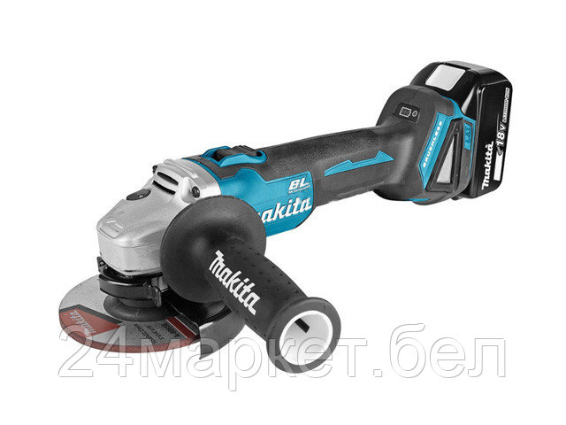 Аккум. углошлифмашина MAKITA LXT DGA 504 RF в чем. (18.0 В, 1 акк., 3.0 А/ч, Li-Ion, диск 125х22.0 мм, вибро) DGA504RF