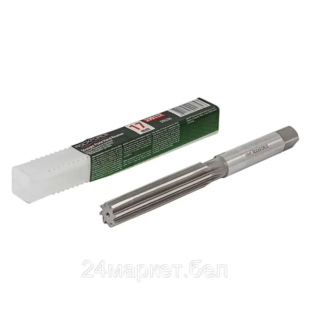 Развертка ручная (прямая) 17мм Profi, в пластиковом футляре Rock FORCE RF-290117