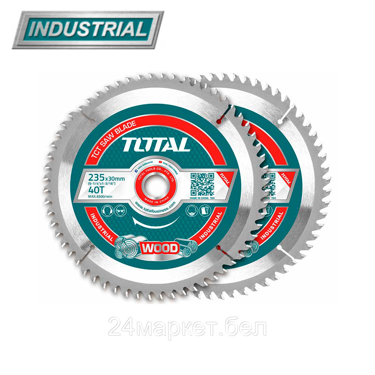 Диск пильный 235x30 мм 40 зубьев по дереву TOTAL TAC2316252 (2 шт) TAC2316252