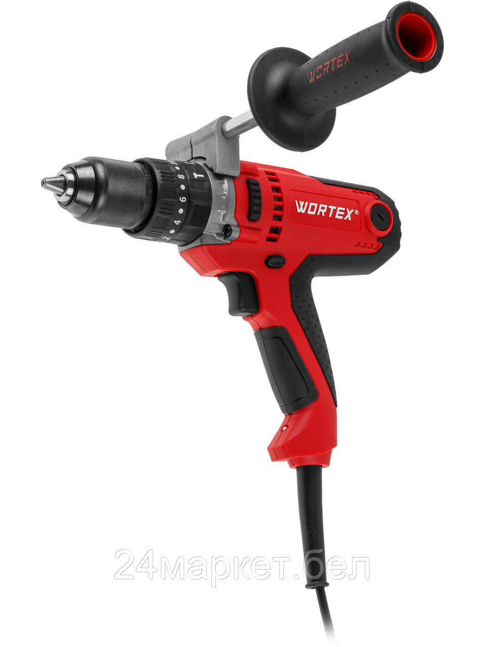 Ударная дрель-шуруповерт WORTEX DR 1323 D в кор. 450 Вт, 83 Нм, 2 скор., БЗП 1.5-13 мм, 4 м шнур