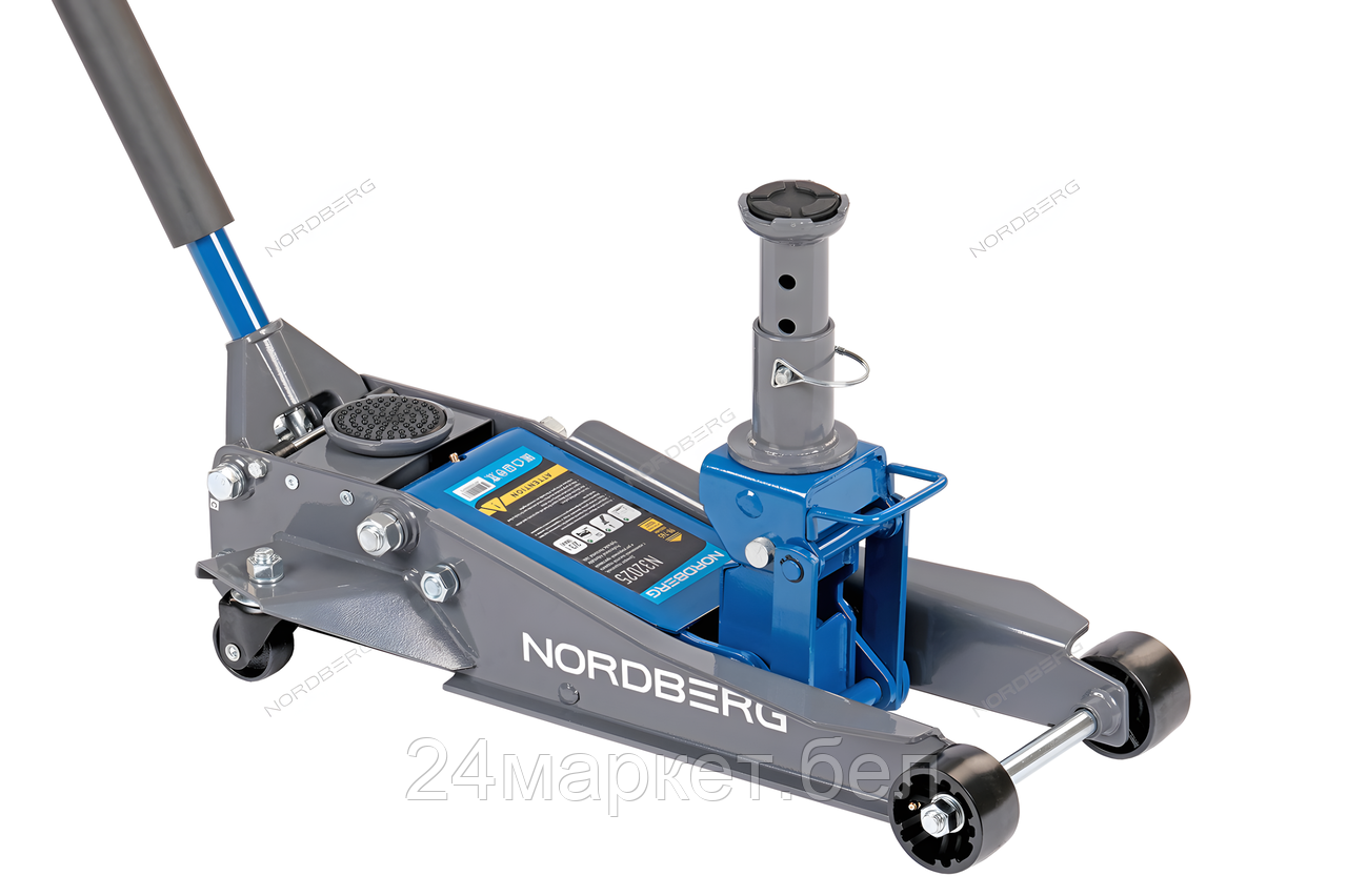 NORDBERG N32025 Домкрат подкатной, с изменяемой высотой подхвата и регулируемой проставкой, 2 / 3 т