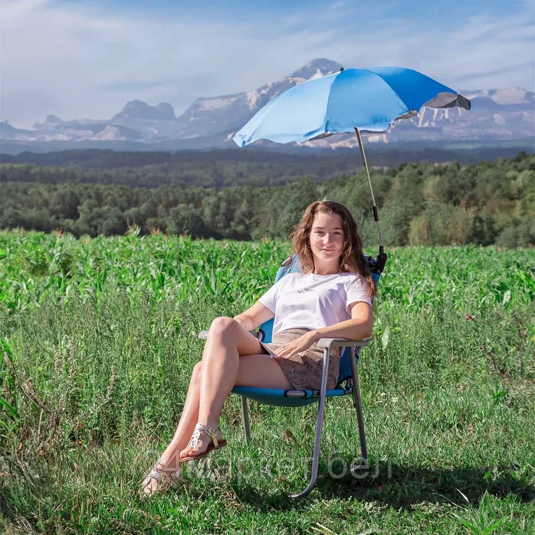 KT-SP-131Z KINGTUL Кресло складное для кемпинга в комплекте с зонтом(54х45х85см, в слож. виде 80х54см, Ø трубы корпуса 22мм,600D ПВХ, макс. нагрузка 120кг)