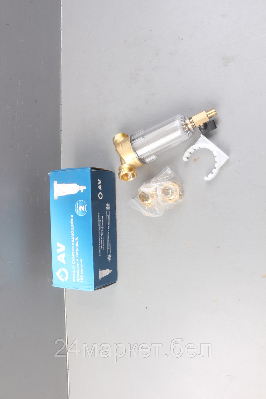 Фильтр самоочищающийся 1" нар. или 3/4"вн., 100 микрон, AV Engineering (инд. упак.) уцененный (329