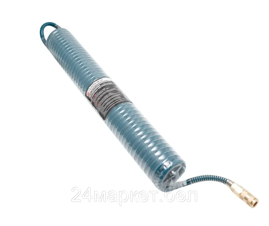 Шланг витой полиуретановый  8мм х 12мм х 5м с быстроразъемами (максимальное давление - 15bar, рабочая температура от -20 до +60 гр.) Forsage F-1208-5M