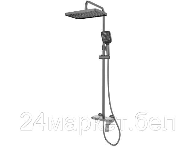 Душевая система (Lt) D35, серия Lily антрацит, a-five (На стену, Излив потайной в корпусе., Троп. душ: вынос 406 мм, размеры, 300х200 мм.) A5-1437