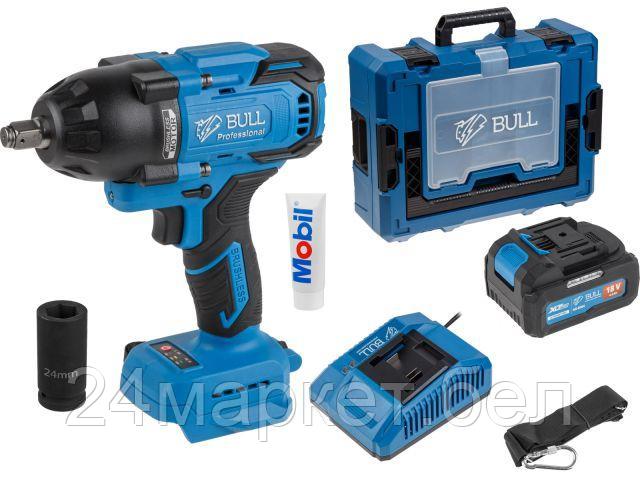 Аккум. ударный гайковерт BULL SC 1807 Xcase, XLTpro, БЕСЩЕТ., 18 В, 750 Н*м, 1/2", 1х4 А*ч, з/у 4 А (вес 2,24 кг) 1329722