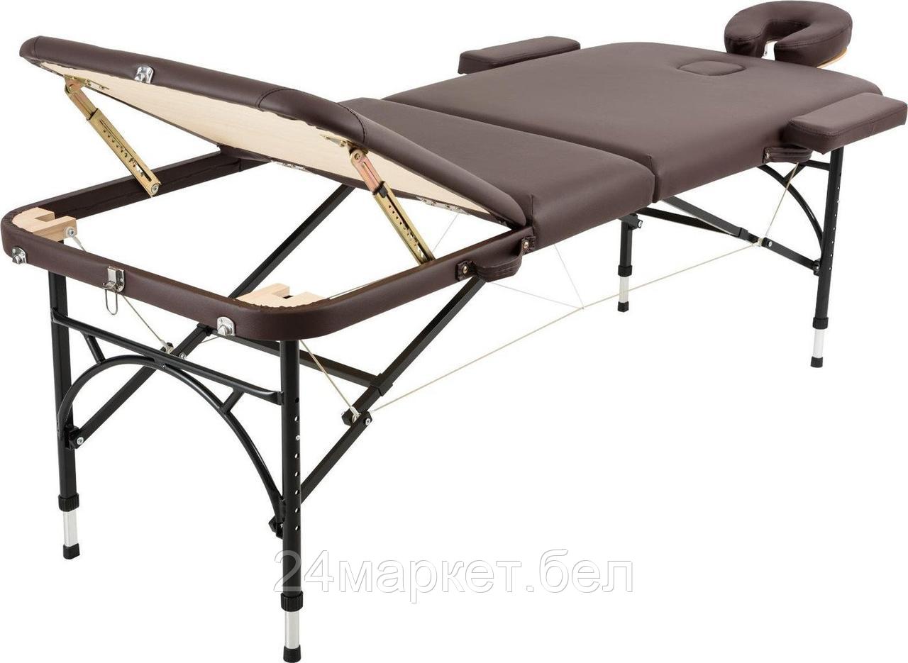Массажный стол Atlas Sport складной Strong 70 см 3-с алюминиевый (коричневый)