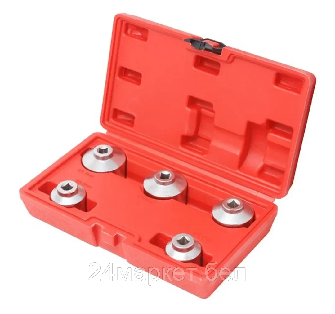 Partner Набор съемников масляных фильтров 3/8", 5пр. (24, 27, 32, 36, 38мм), в кейсе Partner PA-03R003