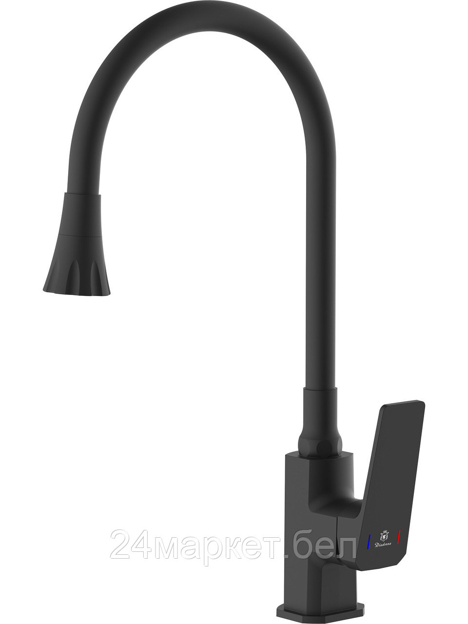 Смеситель для кухни (Lt) D35, серия WIN (black) AV Engineering (J-излив, длина 225 мм, высота 333 мм, поворотный) AVWIN4-BL165-141