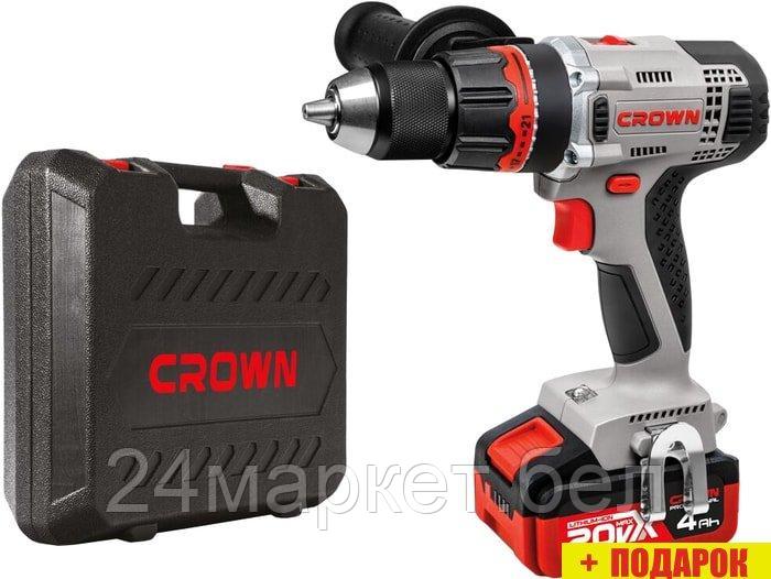 Ударная дрель-шуруповерт Crown CT21076HMX-4 BMC (с 2-мя АКБ, кейс)