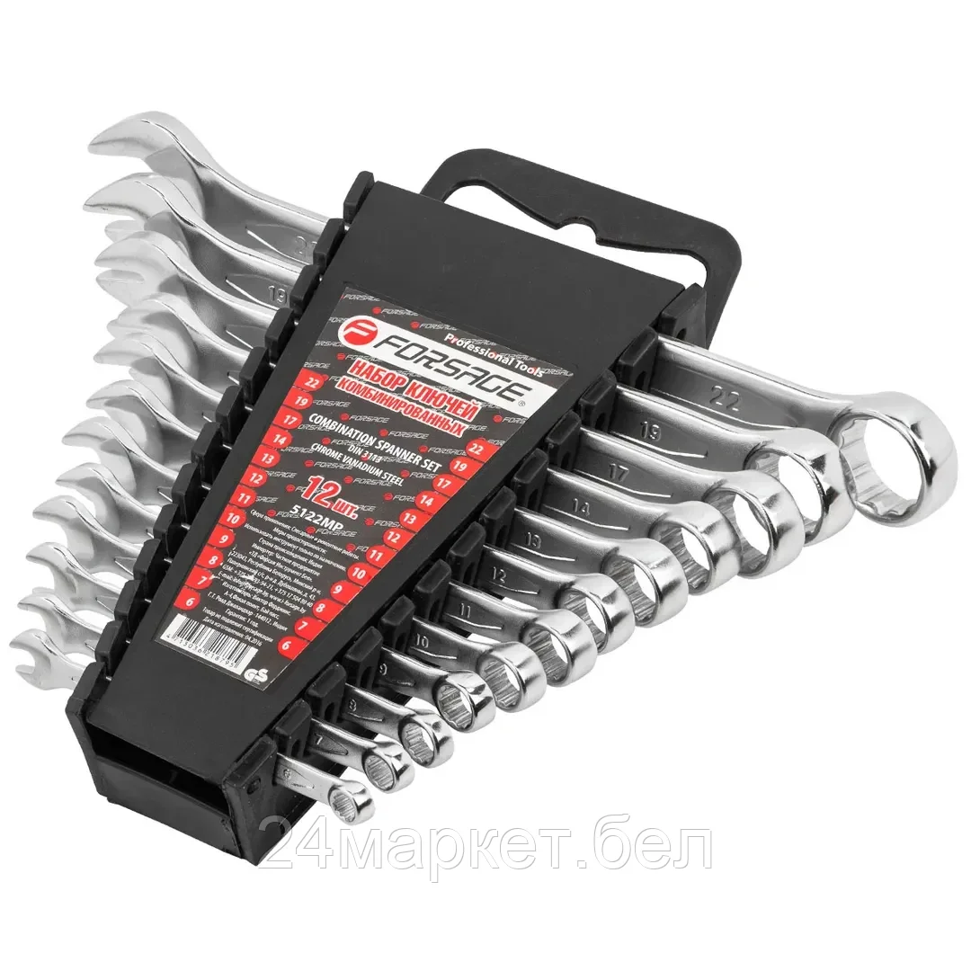 Набор ключей комбинированных 12пр. (6-14, 17,19, 22мм) в пласт.держателе F-5122MP
