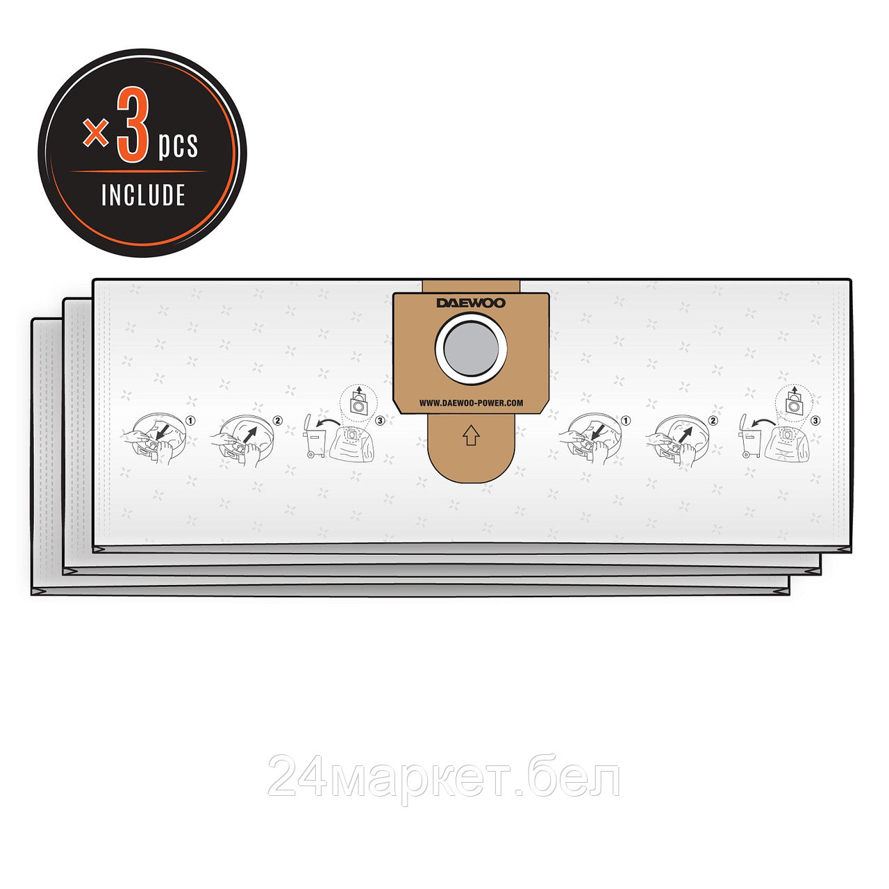 Фильтр-мешок Daewoo Power DAVC 20TBH (3 шт)