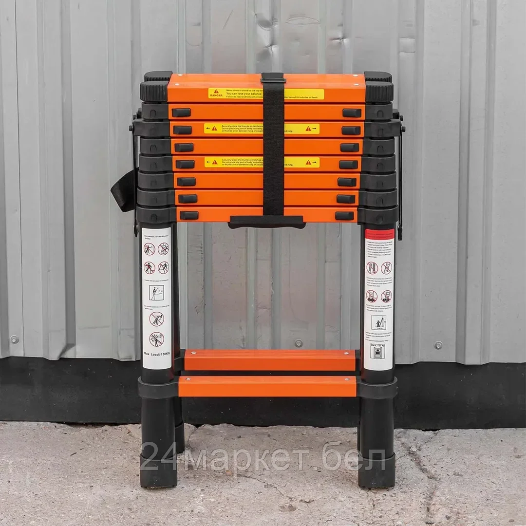 ISMA-UP260-2 ISMA Стремянка телескопическая алюм. бытовая 2.6м (9+9 ступ.)