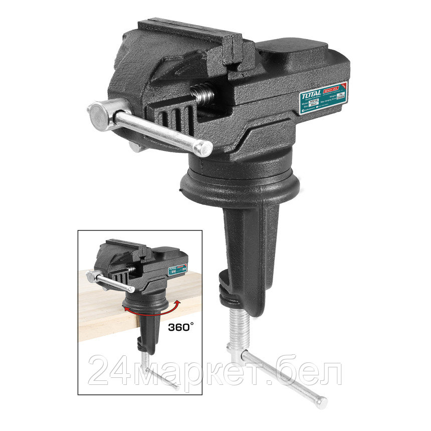 Тиски слесарные с наковальней 60 мм 2-3/8 " TOTAL THT6126 THT6126