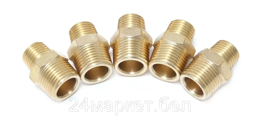 Соединитель резьбовой наруж. резьба 1/2"x3/8", к-т 5шт. Forsage F-MM08/06K